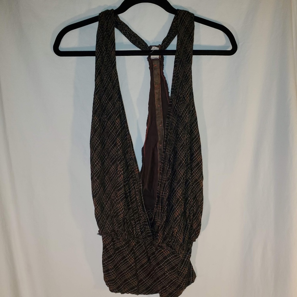 COPY - Free people tank top plaid brown low cut